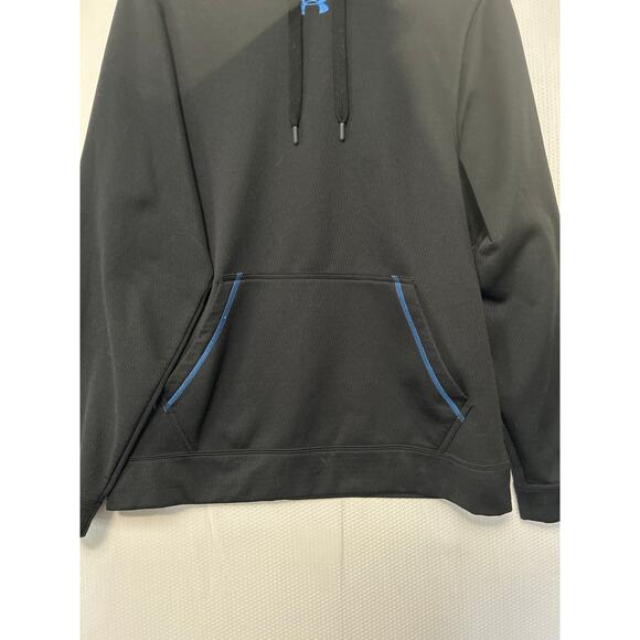 Under Armour Men's Loose Fit Hoodie Black Blue Long Sleeve Sweatshirt Medium - Picture 3 of 9